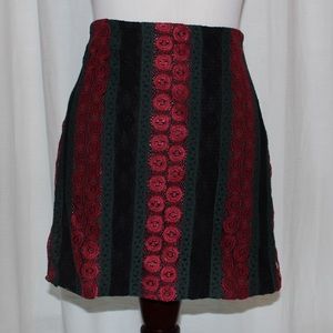 Red, green and black holiday skirt